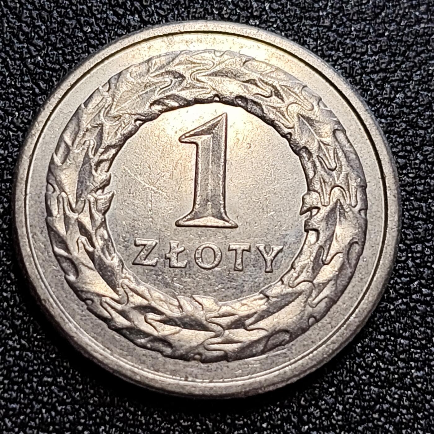 泉币菌-第58场-各国老币铜币场 波兰09年 1兹罗提硬币 23mm 镍币