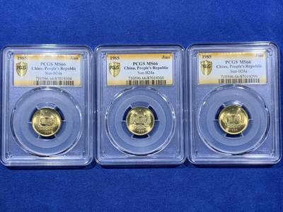 《竞宝斋》第403场 周日，周一，周二，3场连拍 （全场包邮） - 三枚一组 PCGS MS66 中国1985年壹角硬币