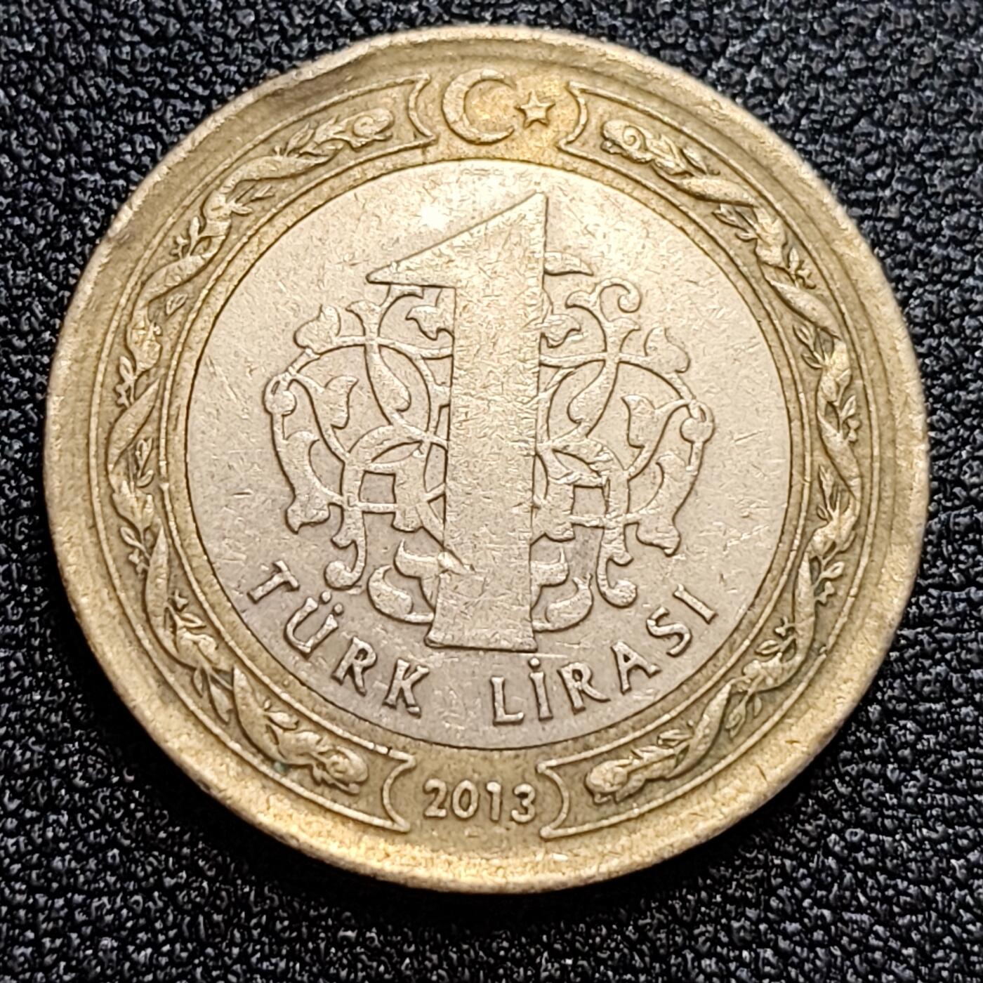 泉币菌-第58场-各国老币铜币场 土耳其1里拉双色币 凯末尔总统 26mm