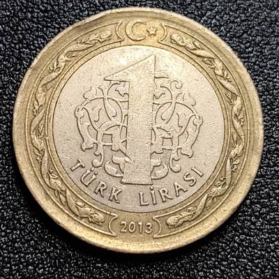 泉币菌-第58场-各国老币铜币场 - 土耳其1里拉双色币 凯末尔总统 26mm