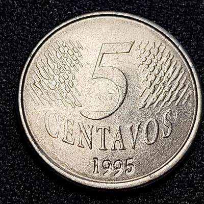 泉币菌-第59场-各国老币铜币场 巴西1995年 5分硬币 巴西女神