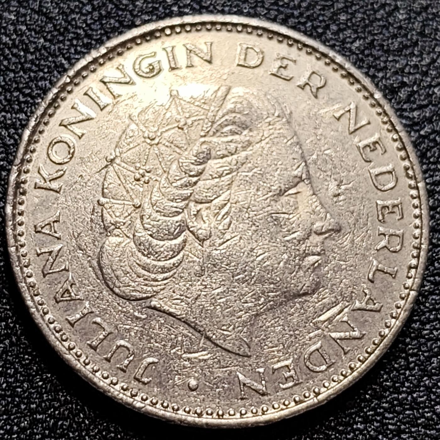泉币菌-第59场-各国老币铜币场 荷兰大币 1970年 2.5盾 朱莉安娜女王 29mm 荷兰入欧前 绝版