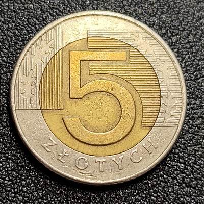 泉币菌-第58场-各国老币铜币场 - 高币值 皇冠鹰 波兰5兹罗提 双色币 24.0毫米 6.5克