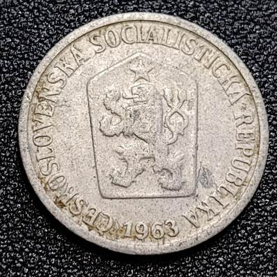 泉币菌-第59场-各国老币铜币场 - 捷克斯洛伐克1963年10赫勒 双尾狮 铝币 社会主义时期 22mm 