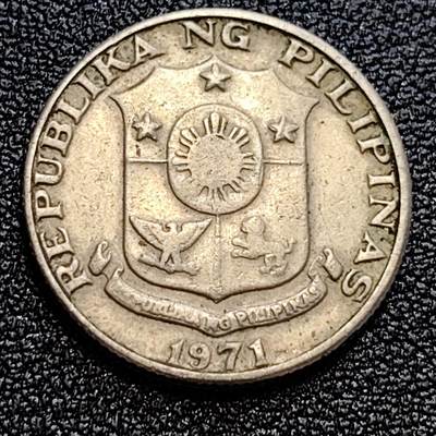 泉币菌-第59场-各国老币铜币场 菲律宾1971年25分 画家胡安·卢纳 铜镍锌币 外国钱币硬币 21mm