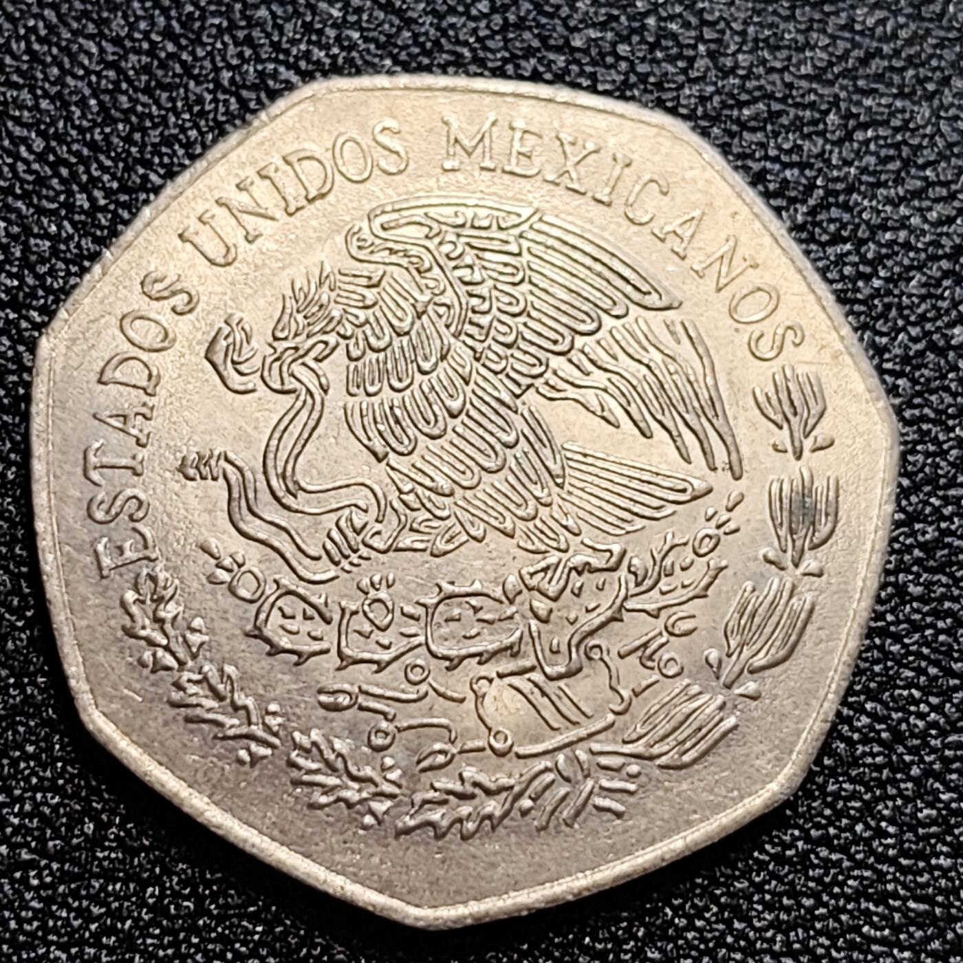泉币菌-第59场-各国老币铜币场 1977年 墨西哥大镍币 伊达尔戈 10比索铜镍币 30.5mm