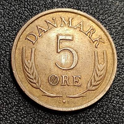 泉币菌-第59场-各国老币铜币场 - 丹麦1969年5欧尔 皇冠 弗雷德里克九世国王 CS版 青铜币 24mm
