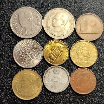 泉币菌-第59场-各国老币铜币场 亚洲币 9枚