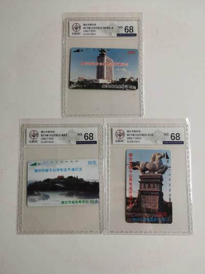 公藏第117期评级卡拍卖 - 山东田村卡（烟台开通）3全公博68分。