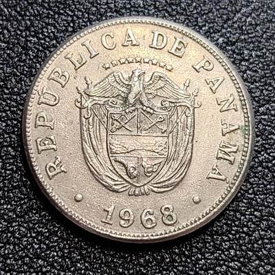 泉币菌-第58场-各国老币铜币场 - 巴拿马1968年5分 国鸟角雕  铜镍币 外国钱币硬币 21.2mm 