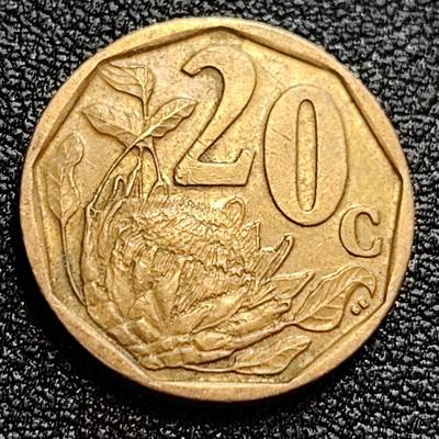 泉币菌-第59场-各国老币铜币场 - 南非共和国 2006年20分(海神普罗透斯之花) 19mm