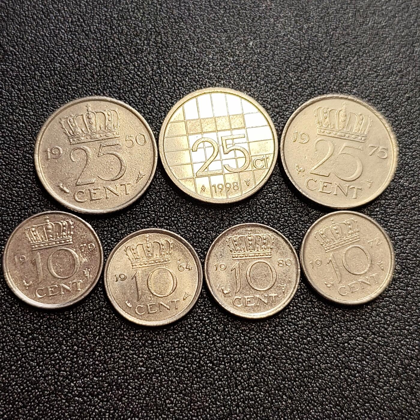 泉币菌-第59场-各国老币铜币场 荷兰币 7枚