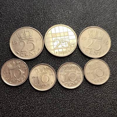 泉币菌-第59场-各国老币铜币场 - 荷兰币 7枚