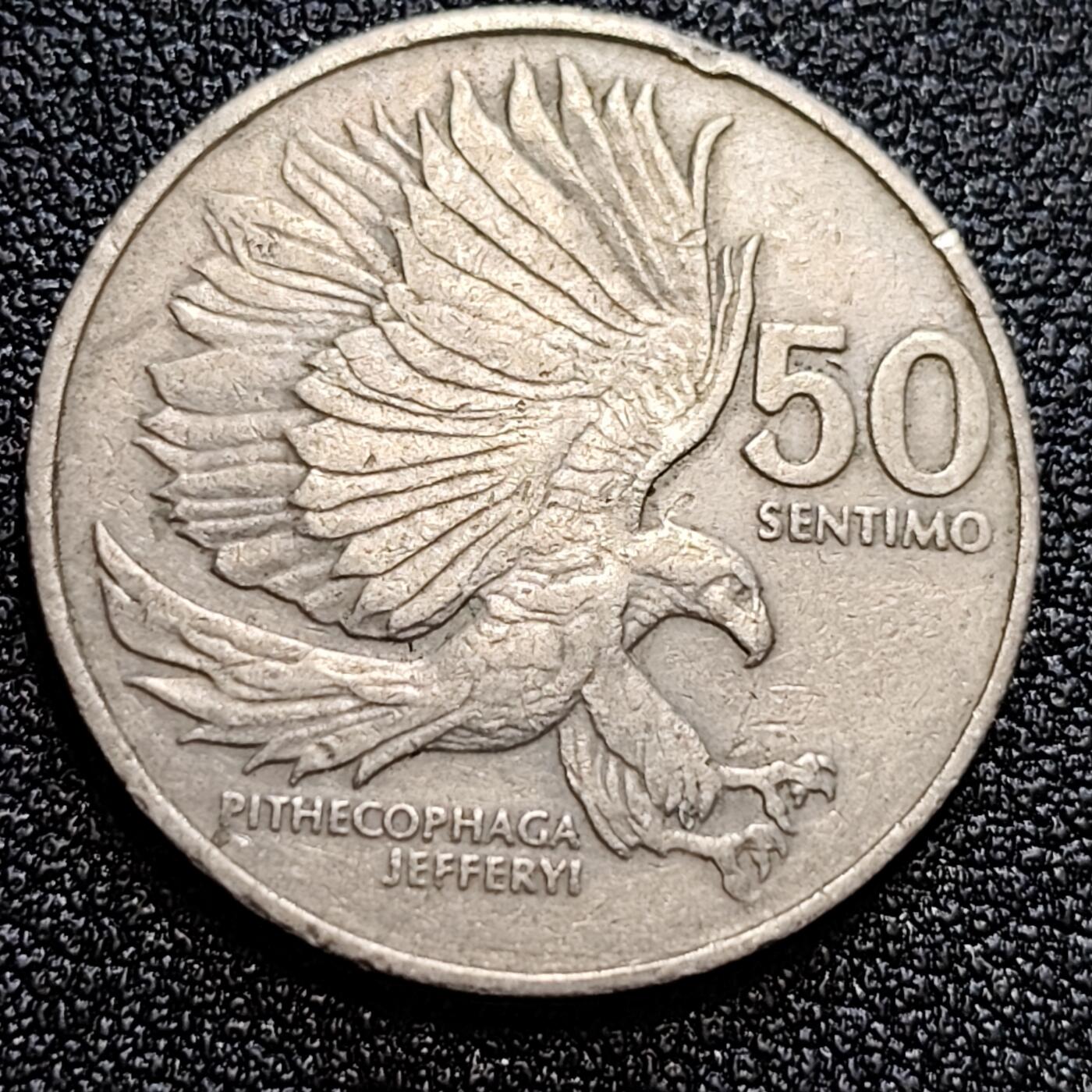 泉币菌-第58场-各国老币铜币场 菲律宾1984年 50分 食猴鹰 铜镍币 25mm A