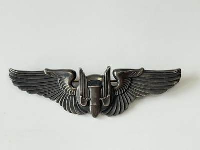 RimeNova韵星2025军品类夏季拍卖会-- RimeNova 2025 Summer Militaria Sale - 美国空军炮手徽章 二战时期银质