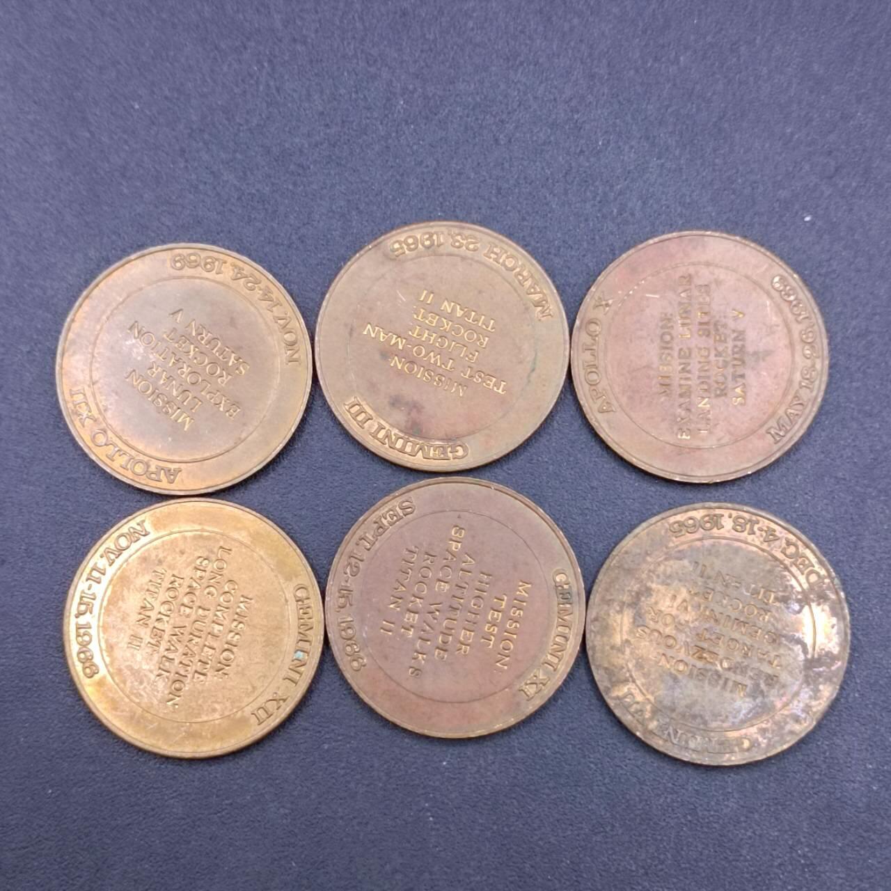 【淘币小摊】限时拍第六百八十六拍  散币批量场 满百包邮可预留两周  周一统一发货  美国航天铜章6枚