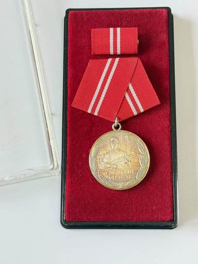 RimeNova韵星2025军品类夏季拍卖会-- RimeNova 2025 Summer Militaria Sale - 民主德国工战队银级忠诚服役奖章带盒略