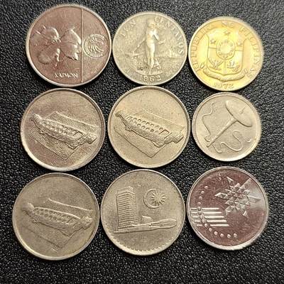 泉币菌-第59场-各国老币铜币场 亚洲币 9枚