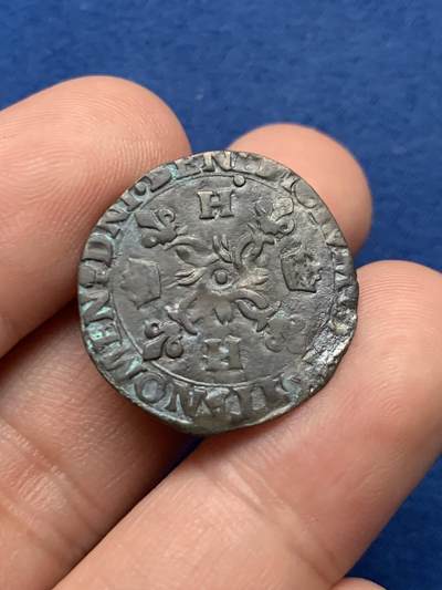 《竞宝斋》第403场 周日，周一，周二，3场连拍 （全场包邮） - 法国 1549-1559 亨利二世 1 Douzain银币 2.04克 中世纪 打制币 细节见图