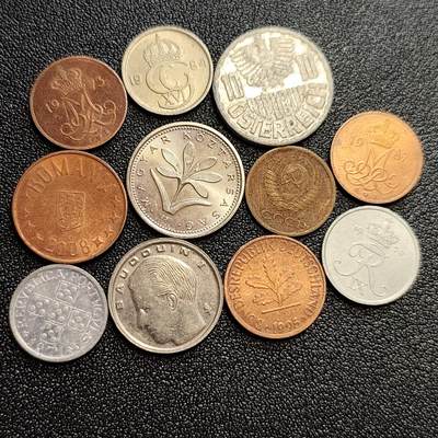 泉币菌-第59场-各国老币铜币场 欧洲币 11枚