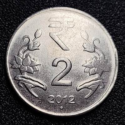 泉币菌-第58场-各国老币铜币场 - 印度2卢比硬币 阿育王狮子座