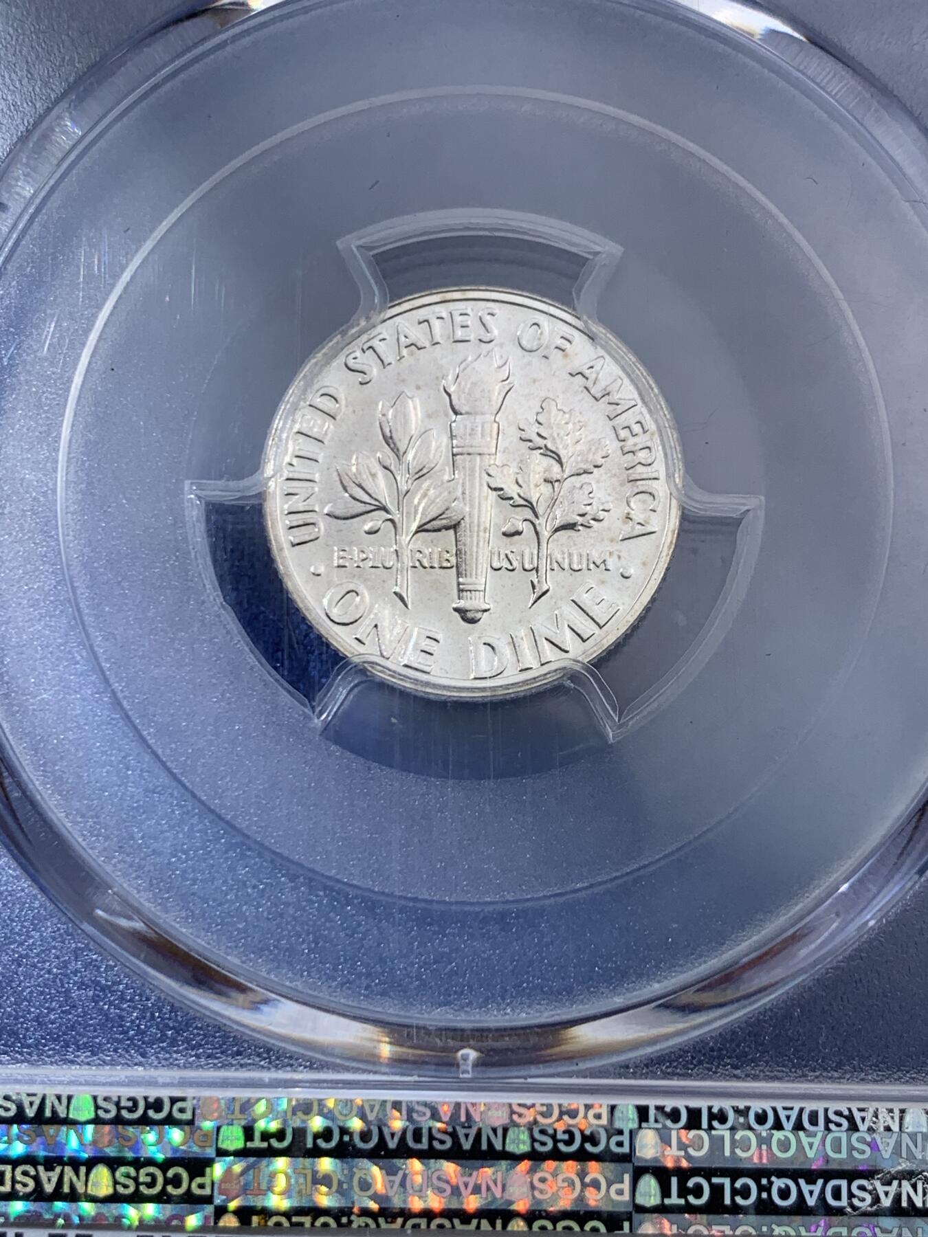 《竞宝斋》第404场 周日，周一，2场连拍 （全场包邮） PCGS PR67 美国1958年罗斯福10分精制银币