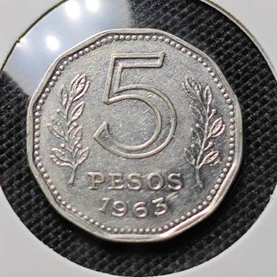KK钱币收藏小铺 第312期 2月预留时间 周末发货 - 1963阿根廷5比索 