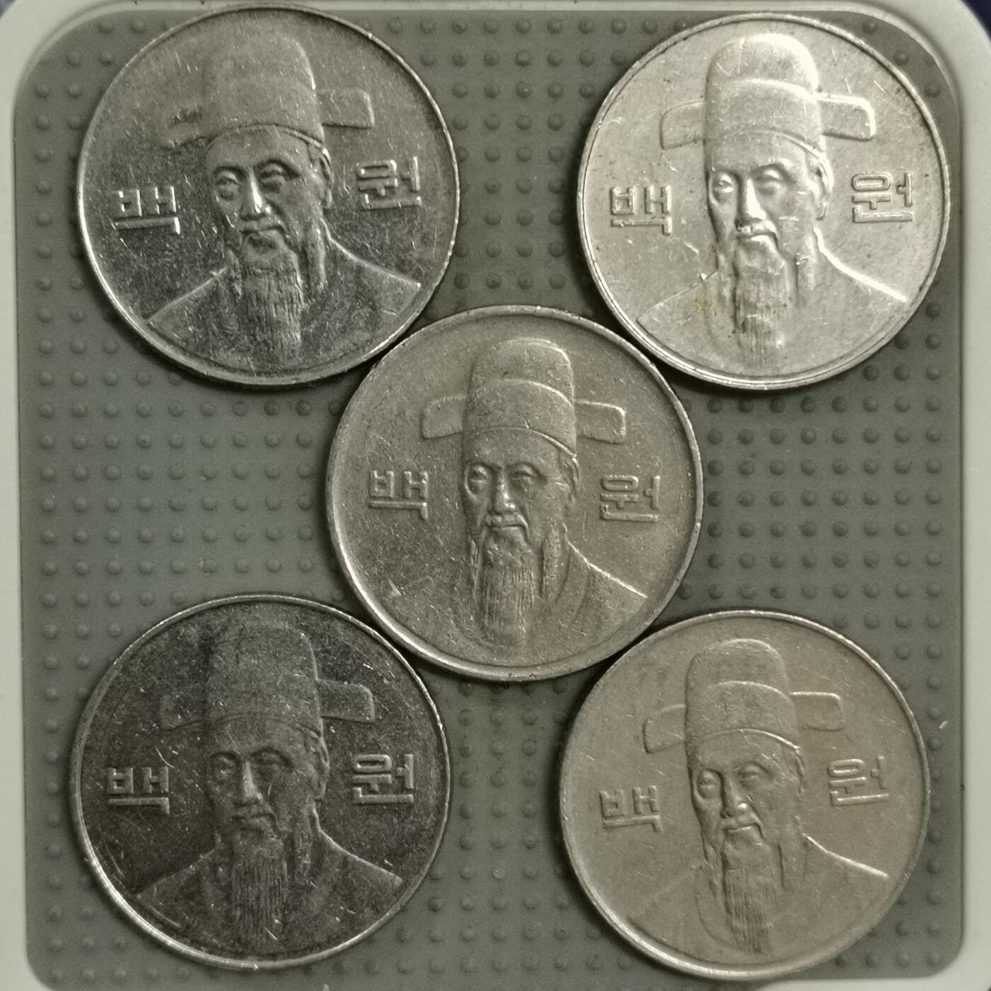 2025年第66场各国批量散币拍卖（总第66场）本场拍完26号发货 韩国100韩元5枚