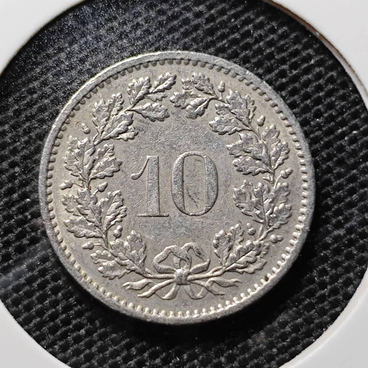 KK钱币收藏小铺 第312期 2月预留时间 周末发货 1970瑞士10分 