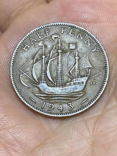2025年第六十九场(总第九十五场）外国好品散币(免佣金) - 英国🇬🇧1943年半便士(乔治六世第一版，印度皇帝加字版)