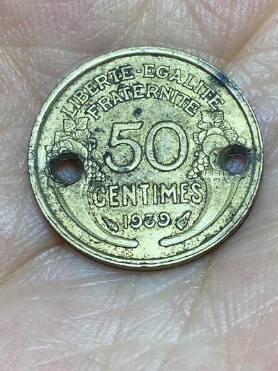 2025年第六十九场(总第九十五场）外国好品散币(免佣金) - 老打孔–法国🇫🇷1939年50生丁(铝青铜材质版)