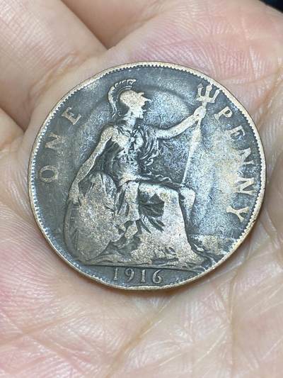 2025年第六十九场(总第九十五场）外国好品散币(免佣金) - 透打–英国🇬🇧1916年1便士(乔治五世第一版)