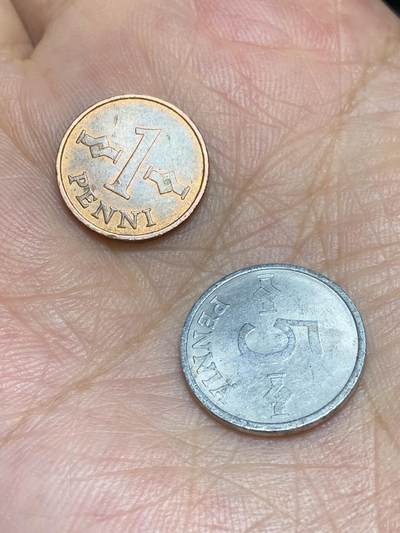2025年第六十九场(总第九十五场）外国好品散币(免佣金) - 芬兰🇫🇮2枚：1963年1盆尼，1980年5盆尼