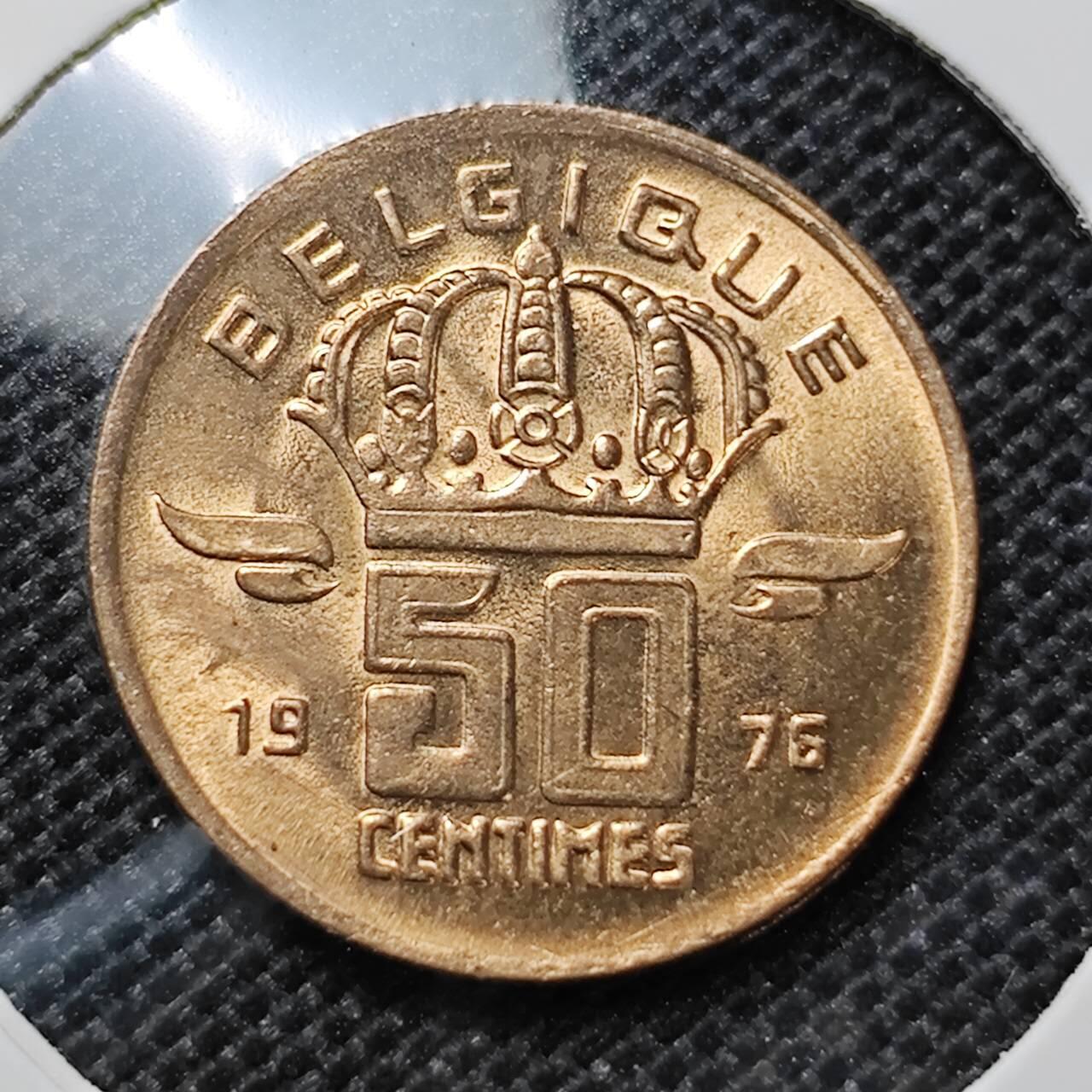 KK钱币收藏小铺 第312期 2月预留时间 周末发货 1976比利时50分 好品铜币