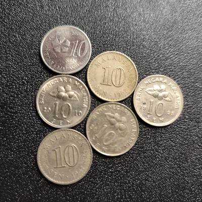 泉币菌-第60场-各国老币铜币场 - 马来西亚币 6枚