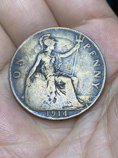 2025年第六十九场(总第九十五场）外国好品散币(免佣金) - 透打–英国🇬🇧1914年1便士(乔治五世第一版)