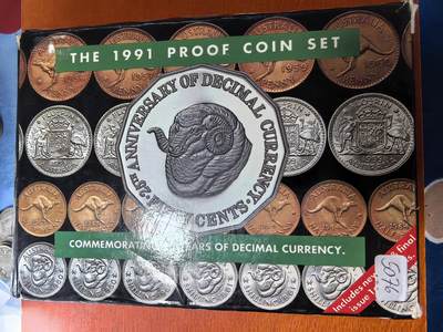 长老汇蛇年精选第二十八场拍卖 1991澳大利亚8枚套精制币，盒证全，克书150美金