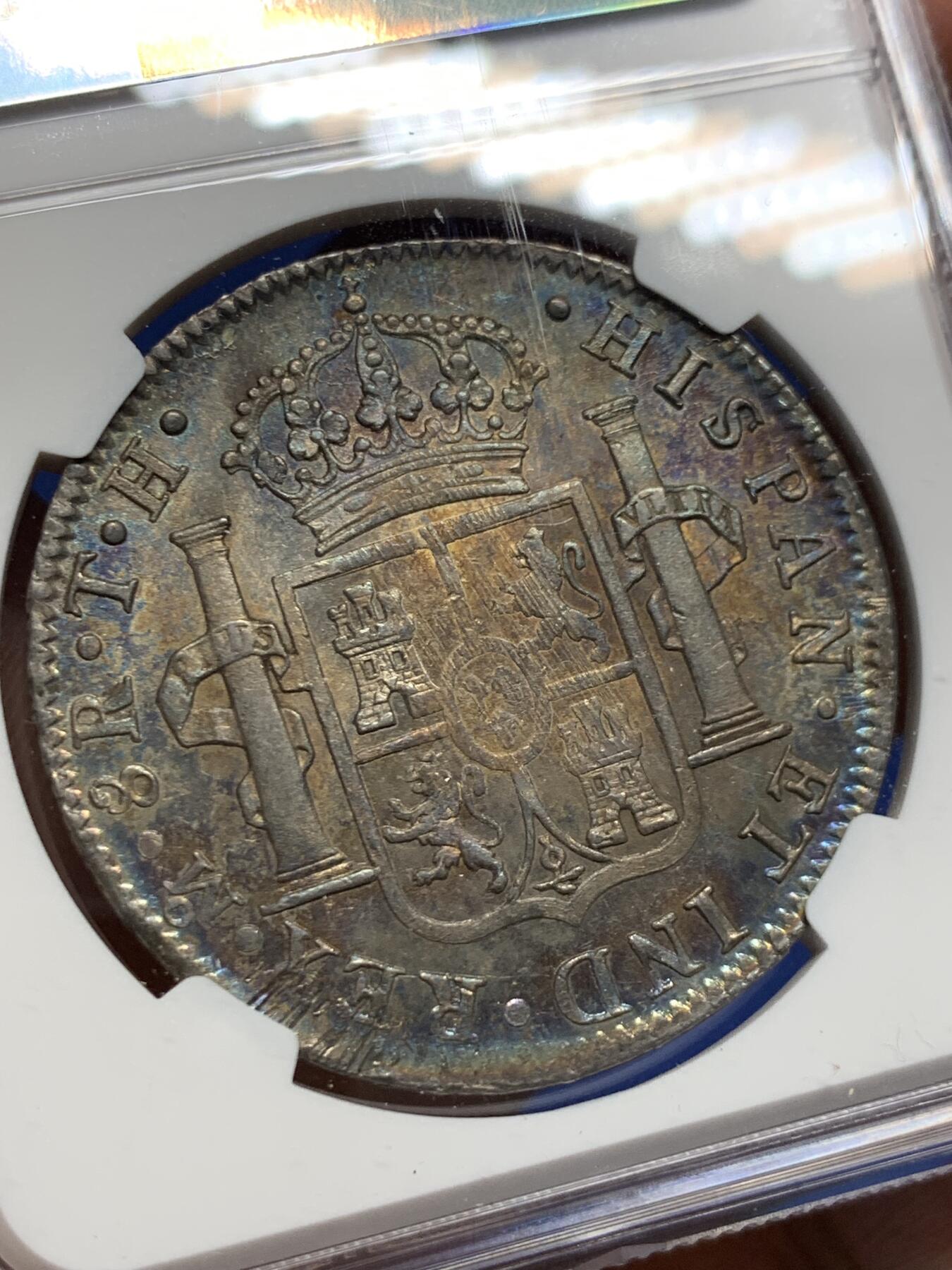 《竞宝斋》第404场 周日，周一，2场连拍 （全场包邮） NGC UNCD 墨西哥1807年卡洛斯四世8里亚尔银币