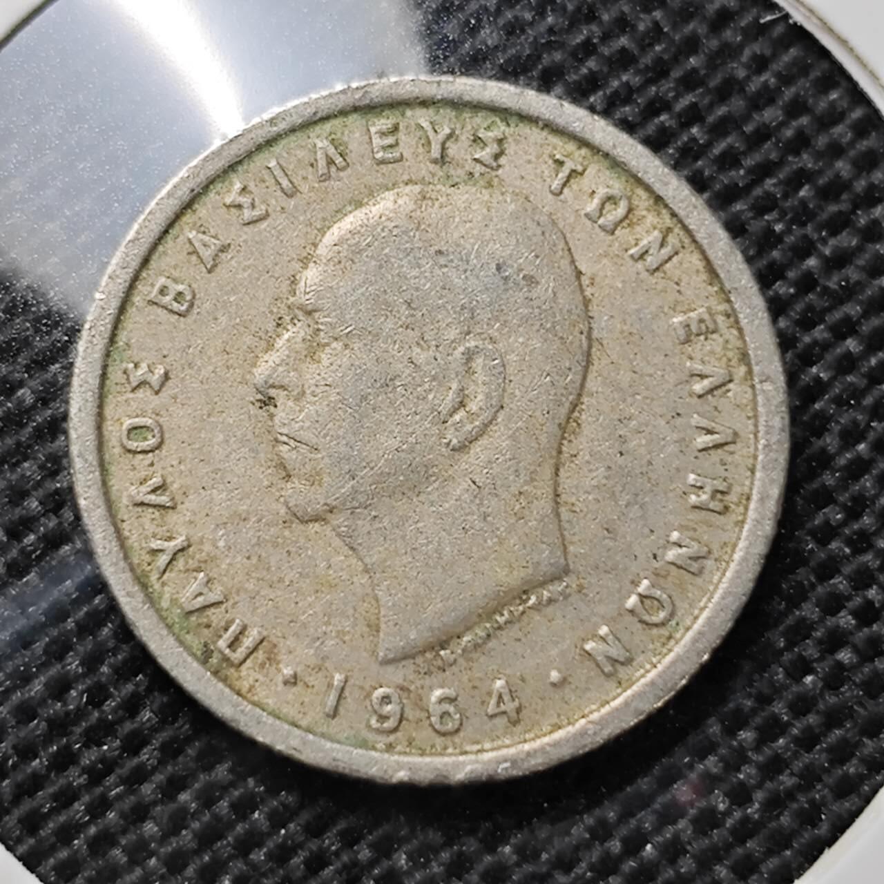 KK钱币收藏小铺 第312期 2月预留时间 周末发货 1964希腊50德拉克马 