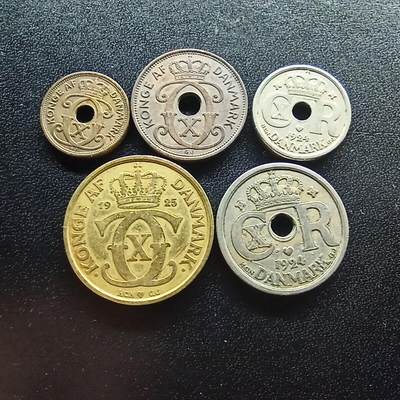 邮泉阁限时拍卖第十八场 各国硬币专场（拍卖结束后请付邮费，存留时间过长需全部邮寄） - 丹麦克里斯蒂亚诺 六世5枚