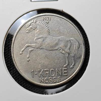 KK钱币收藏小铺 第312期 2月预留时间 周末发货 -  1971挪威1克朗 马
