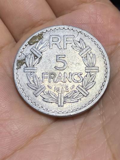 2025年第六十九场(总第九十五场）外国好品散币(免佣金) - 法国🇫🇷1945年5法郎大铝币
