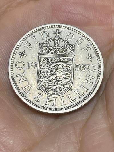 2025年第六十九场(总第九十五场）外国好品散币(免佣金) - 英国🇬🇧1956年1先令(伊丽莎白二世青年桂冠第二版，英格兰盾徽版)