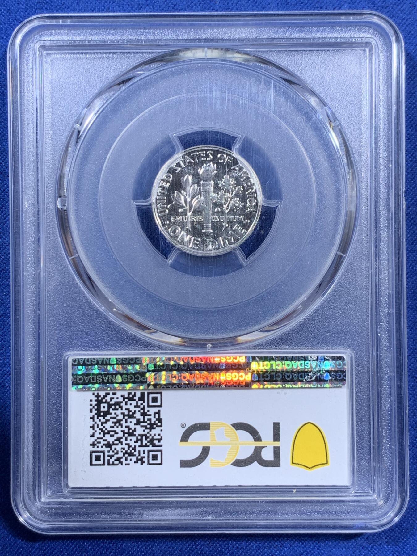 《竞宝斋》第404场 周日，周一，2场连拍 （全场包邮） PCGS PR67 美国1958年罗斯福10分精制银币