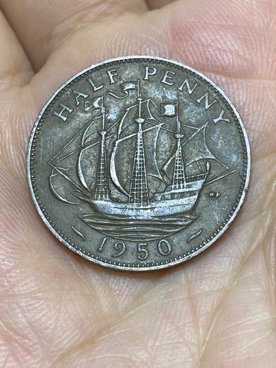 2025年第六十九场(总第九十五场）外国好品散币(免佣金) - 英国🇬🇧1950年半便士(乔治六世第二版)