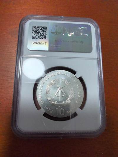 长老汇蛇年精选第二十八场拍卖 1973东德贝托尔特·布莱希特诞辰75周年10马克银币，NGC MS66分，季军分，更高分5枚