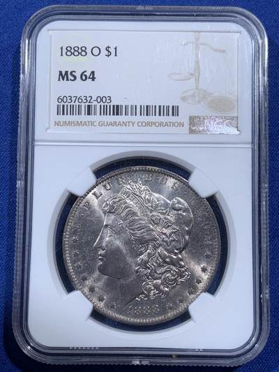 《竞宝斋》第404场 周日，周一，2场连拍 （全场包邮） - NGC MS64 美国 1888 O版 摩根银币