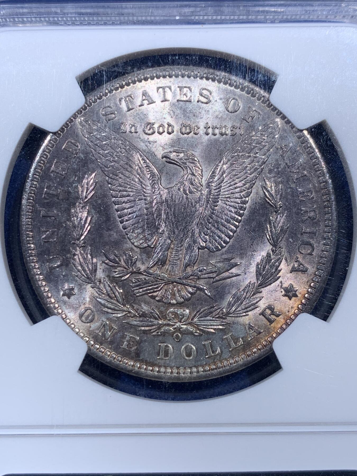 《竞宝斋》第404场 周日，周一，2场连拍 （全场包邮） NGC MS64 美国 1888 O版 摩根银币