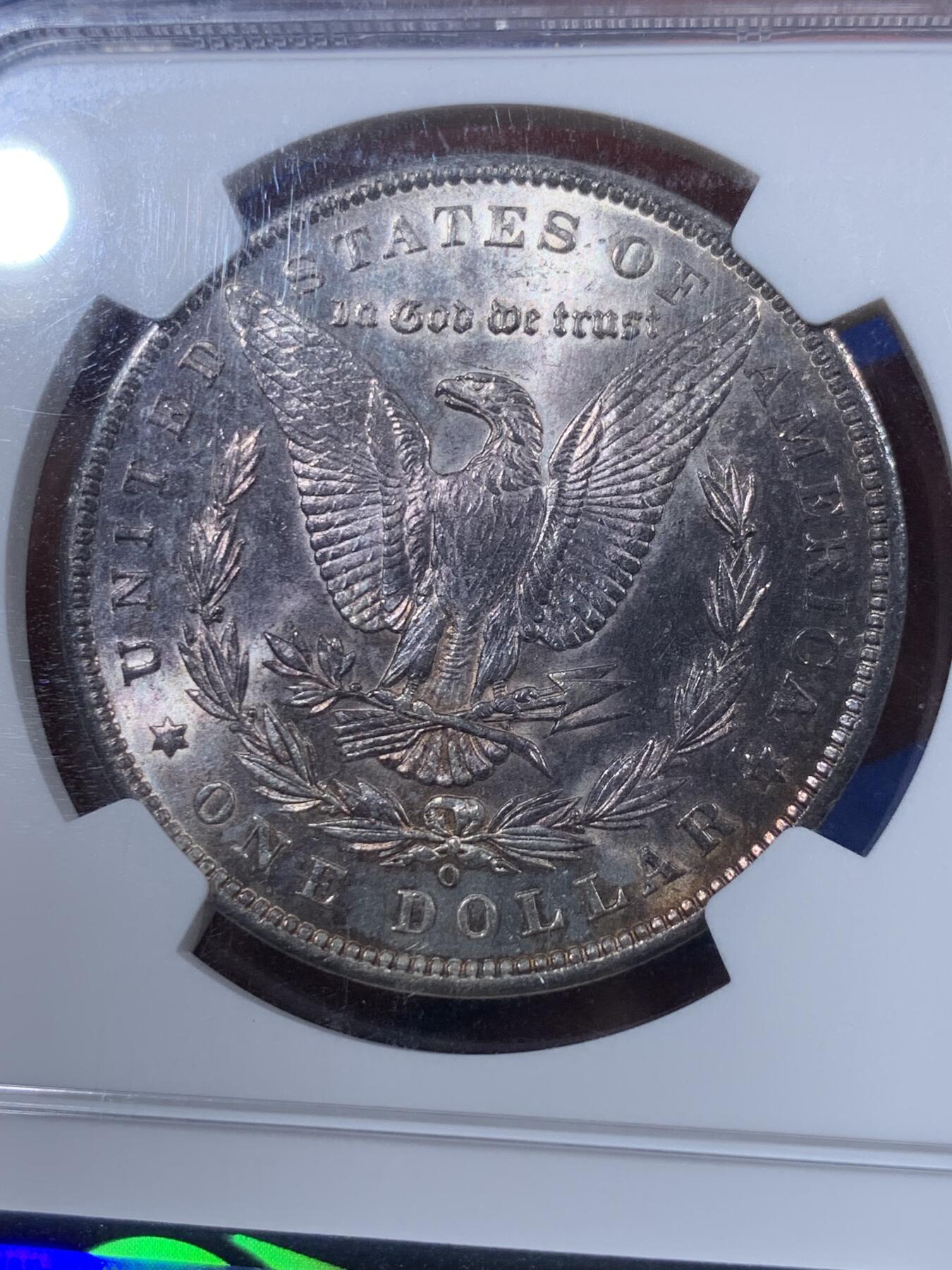 《竞宝斋》第404场 周日，周一，2场连拍 （全场包邮） NGC MS64 美国 1888 O版 摩根银币