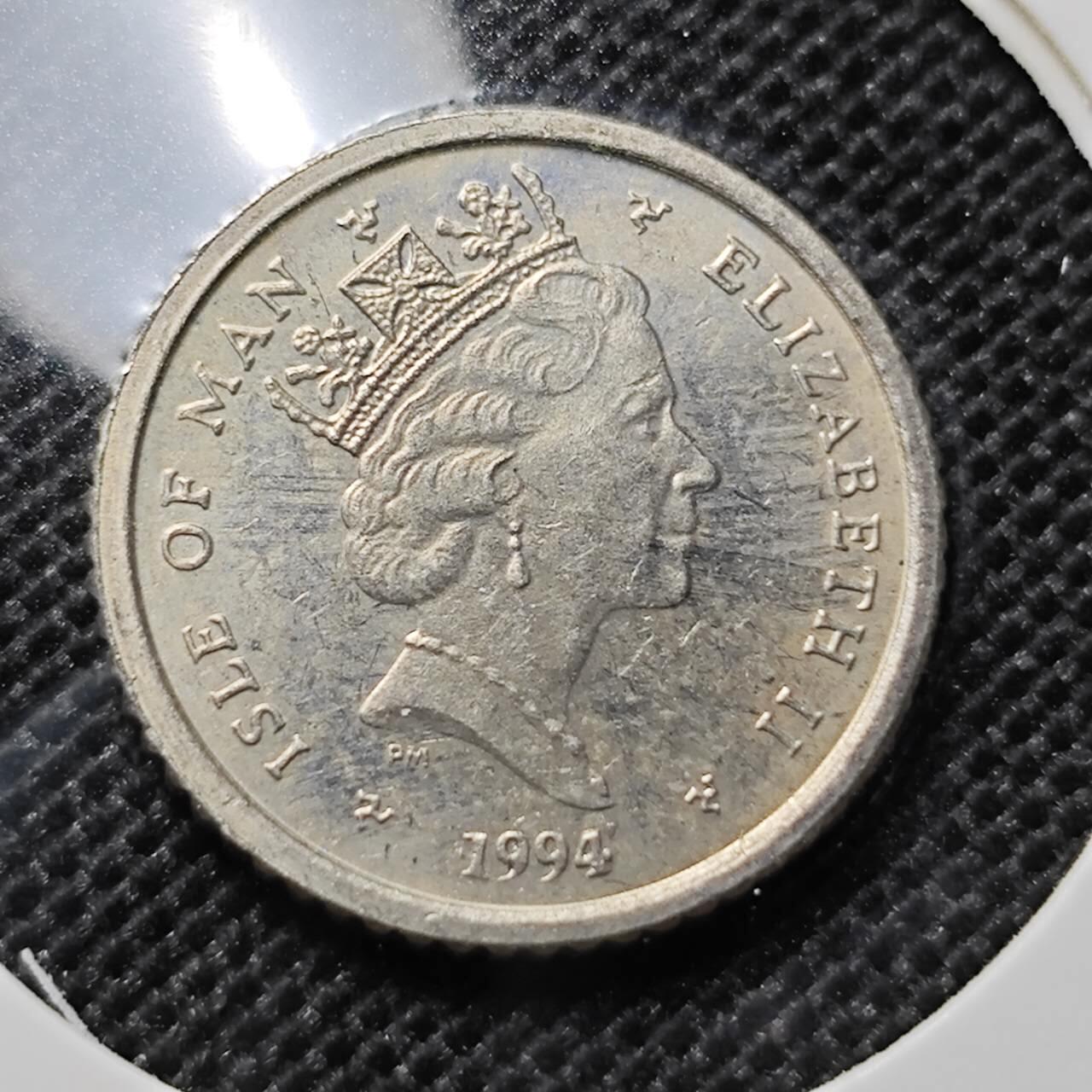KK钱币收藏小铺 第312期 2月预留时间 周末发货 1994马恩岛5便士 